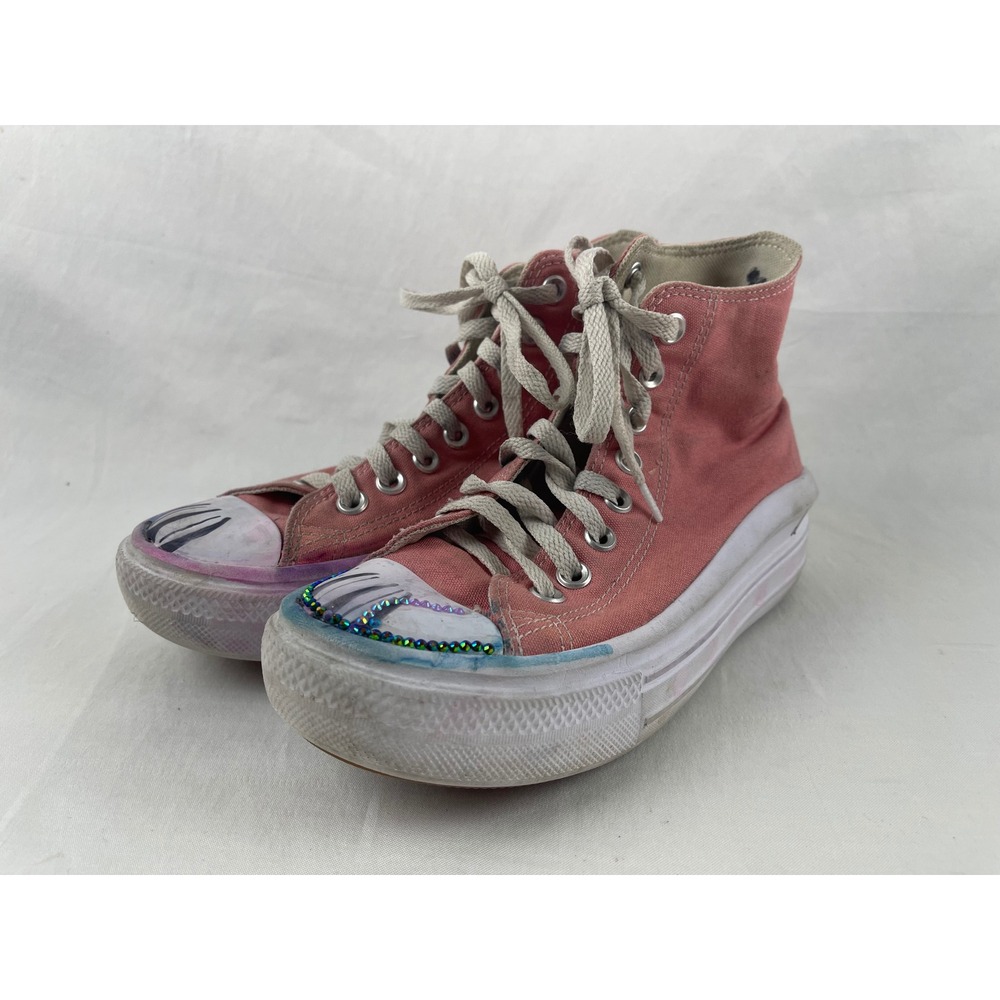 Converse Chuck Taylor All Star Move Womens 6.5 Pink Custom Platform High Tops
